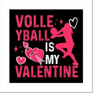 Volleyball is the valentine of love on the net Posters and Art